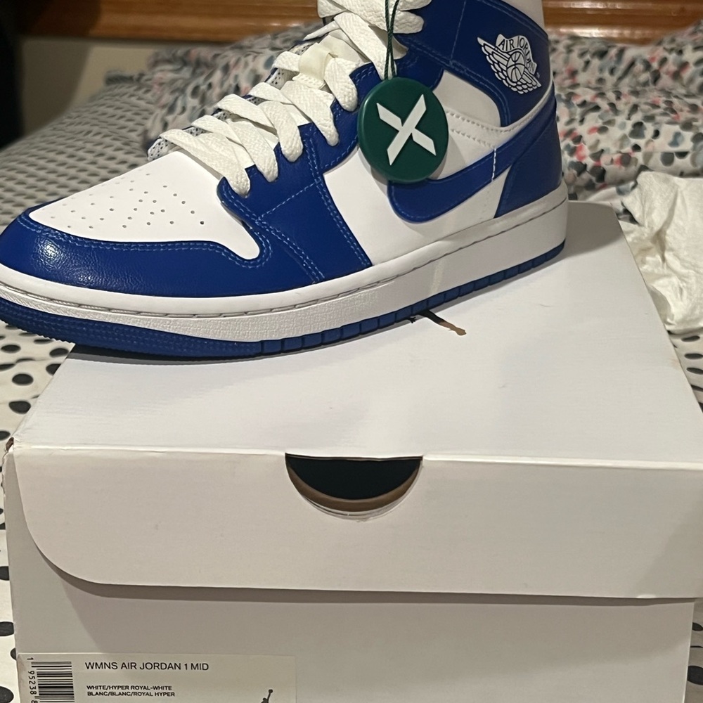 Nike Blue and White Sneakers Mid-Top Design